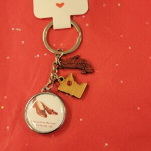 Double Sided Ruby Slipper & Judy Birthplace Keychain