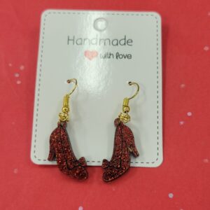 Acrylic Ruby Slipper Earrings- Gold Hooks
